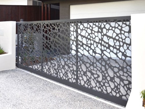 steel gates with decorative pattern  campbellfield