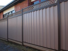 colorbond fence beige and grey melbourne suburb of brunswick